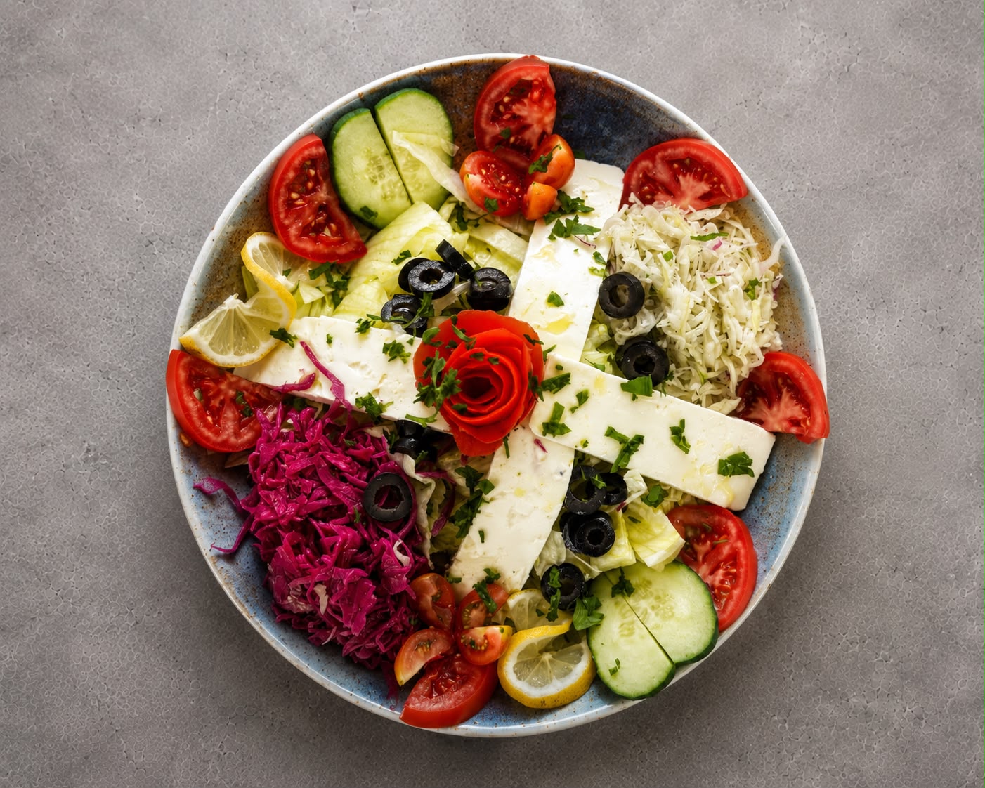 Frische Mezze und Salate der Sonne Riehen
