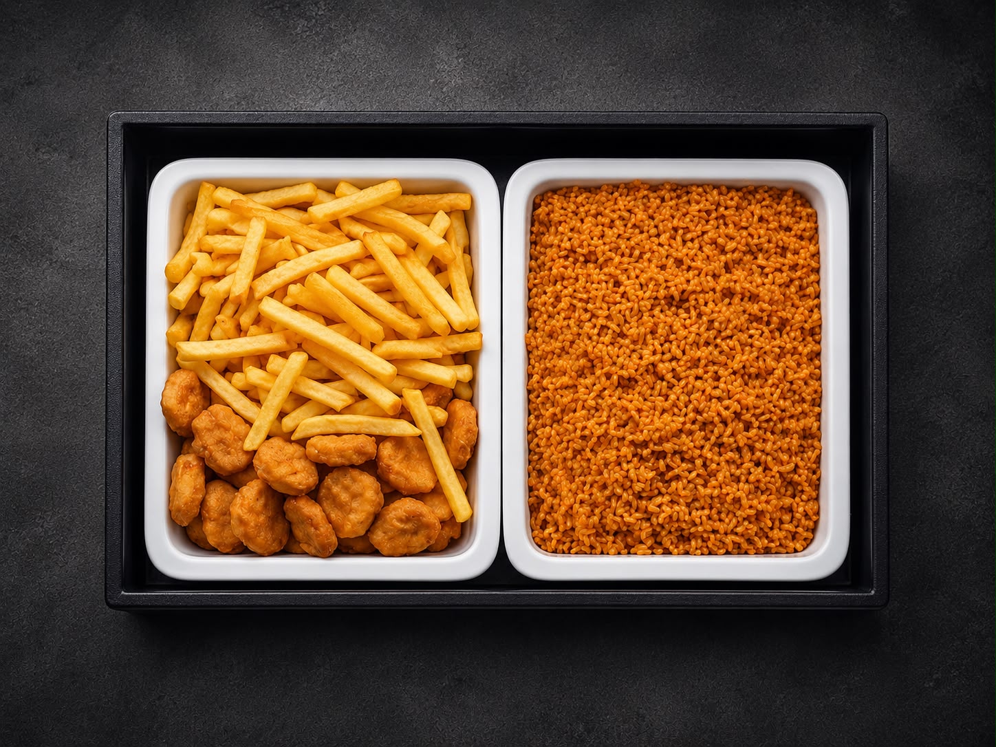 Pommes, Nuggets und Bulgur